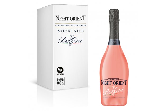 Night Orient Bellini 0,75L - Nealkoholický vegan šumivý koktail 0,0% alk.