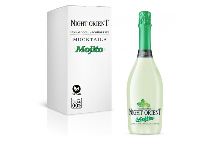 Night Orient Mojito 0,75L - Nealkoholický vegan šumivý koktail 0,0% alk.