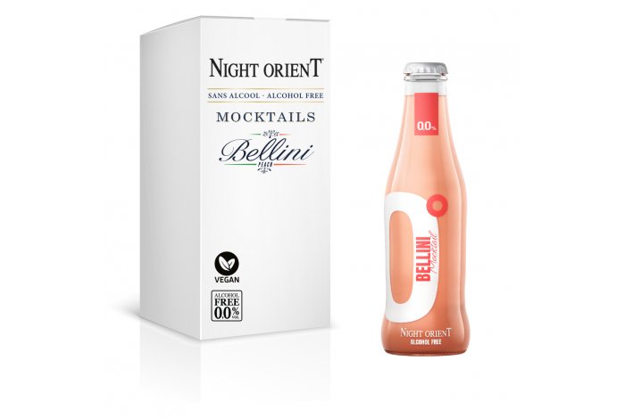 Night Orient Bellini 0,20L - Nealkoholický vegan šumivý koktail 0,0% alk.