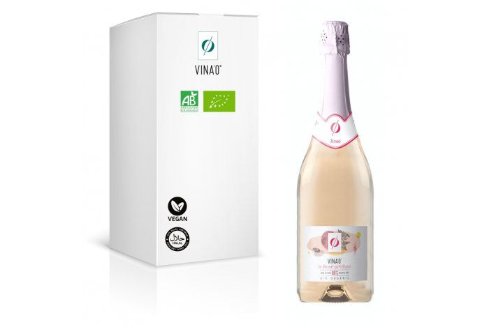 VINA'0° Rosé Sparkling 0,75L (BIO) - Nealkoholické ružové šumivé víno 0,0% alk.