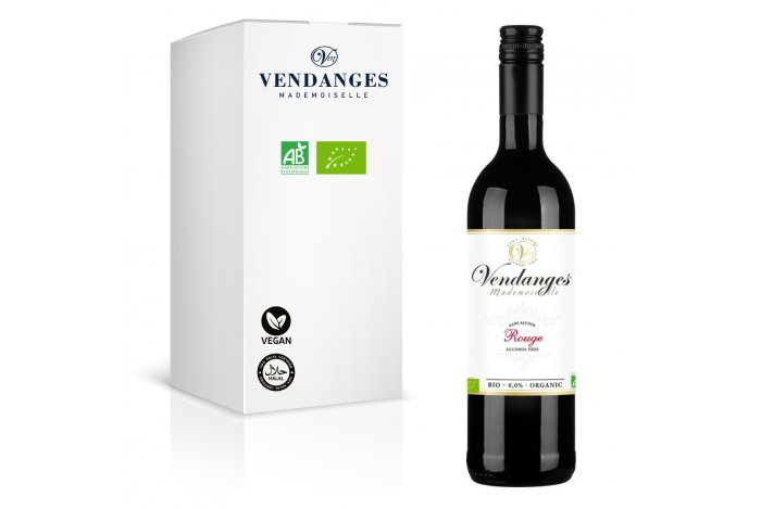 Vendanges Mademoiselle Rouge 0,75L (BIO) - Nealkoholické červené tiché víno 0,0% alk.