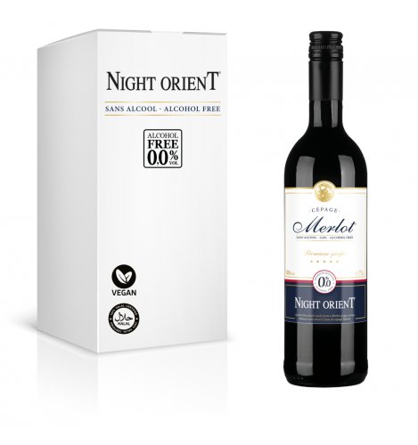 Night Orient Merlot 0,75L - Nealkoholické červené tiché víno 0,0% alk.