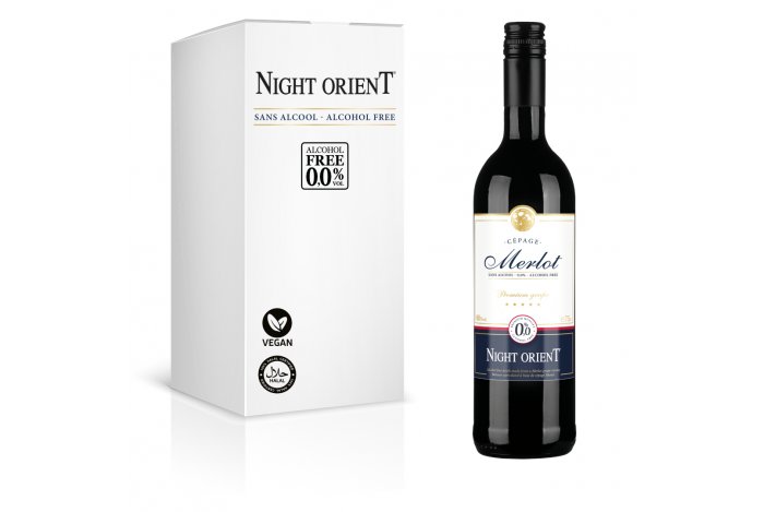 Night Orient Merlot 0,75L - Nealkoholické červené tiché víno 0,0% alk.